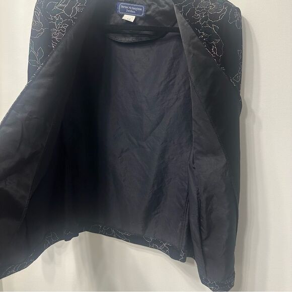 Vintage Burnout Velvet Blazer Size 12P Floral Jacket Boho Goth Whimsigoth 90s - Picture 8 of 9